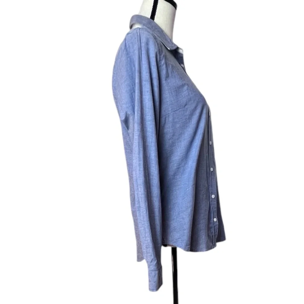 U.S. Polo Assn. Women's Botton Dn Long Sleeve Blue Collared Shirt SzM Pre-owned - Picture 4 of 8